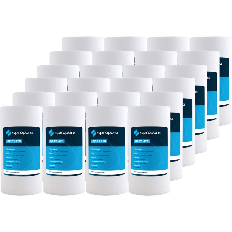 SpiroPure SP-P1-478 5x2.5 1 ميكرون خرطوشة فلتر مياه رواسب البولي بروبيلين المنصهرة SDC-25-0501 (علبة مكونة من 24 قطعة) - Image 1